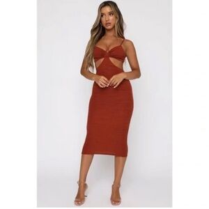 White Fox Boutique Terracotta Midi Dress size s. NWT  break my stride midi rust